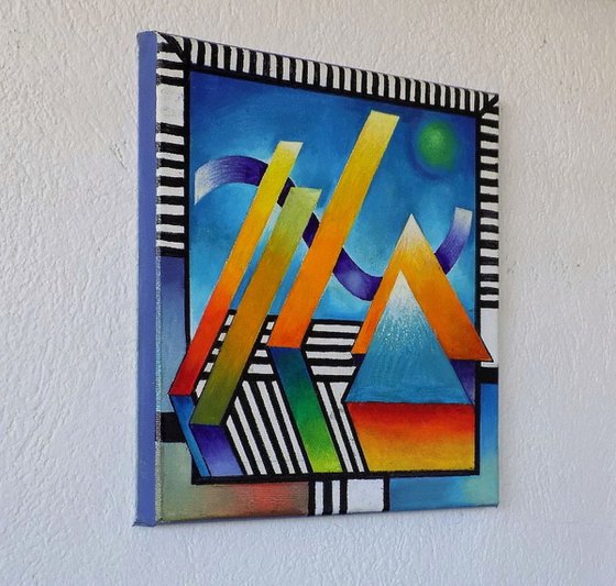 Abstract with mountains-I