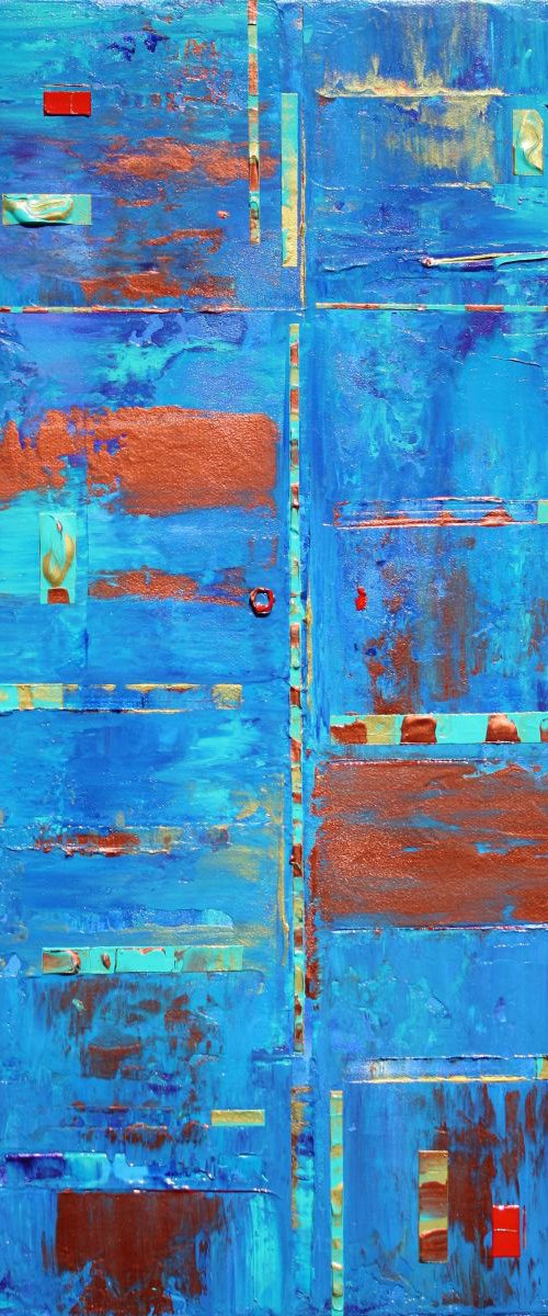 Blue Copper Abstract Expressions by Robert Lynn