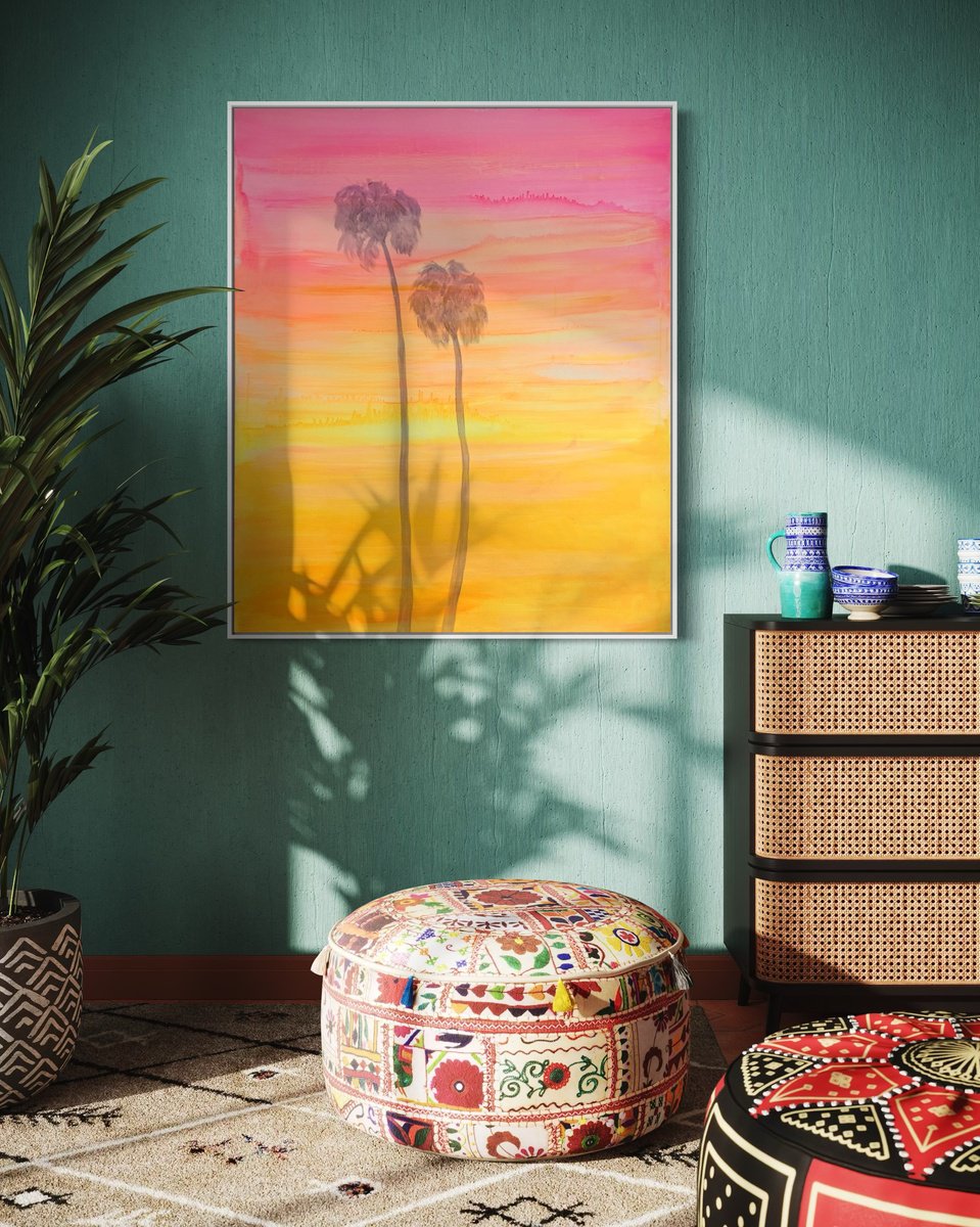 Expressive Landscape Acrylic Painting By Kathryn Sillince, 40 X 48", 