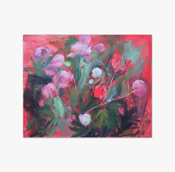 Peonies in red tones