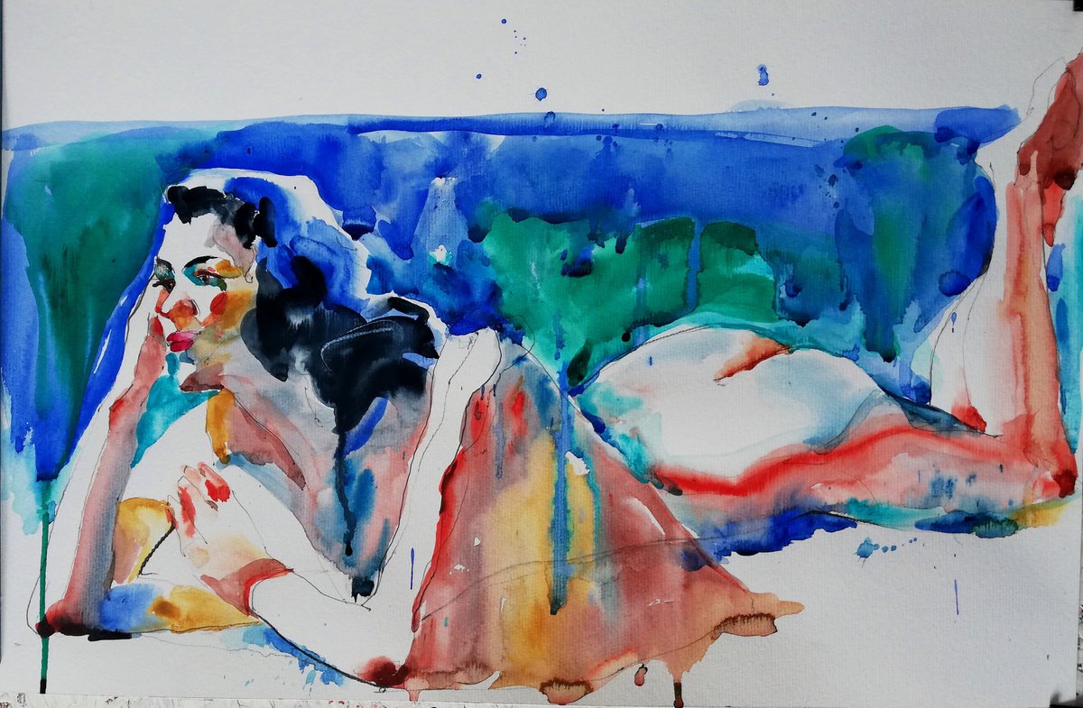 Beauty on the Beach, 50 x 32 cm by Jelena Djokic