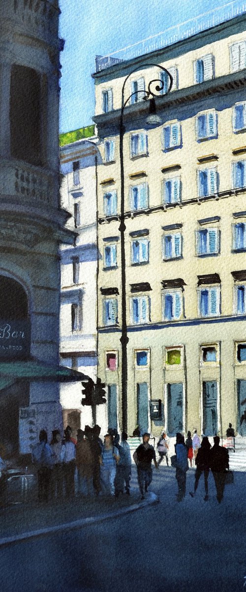 The corner cafe, Rome by Ramesh Jhawar