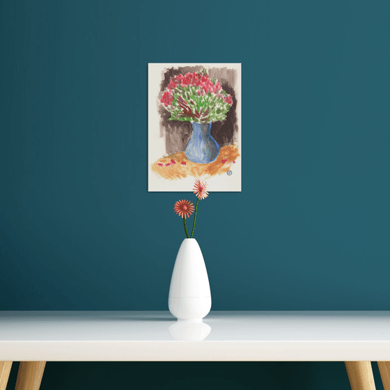 Flowers In A Blue Vase