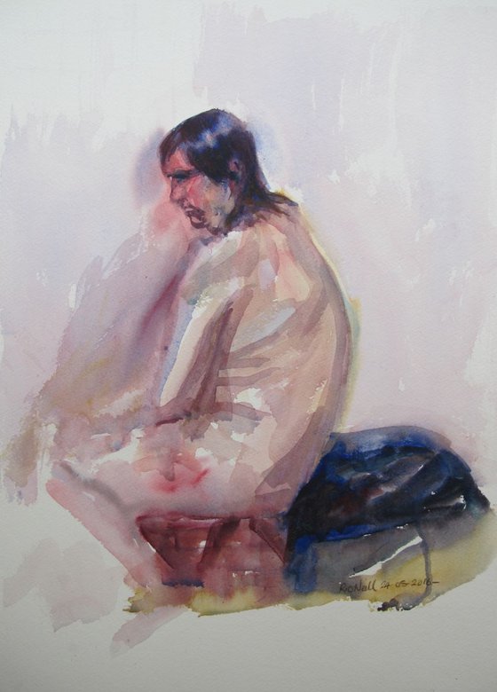 seated male nude