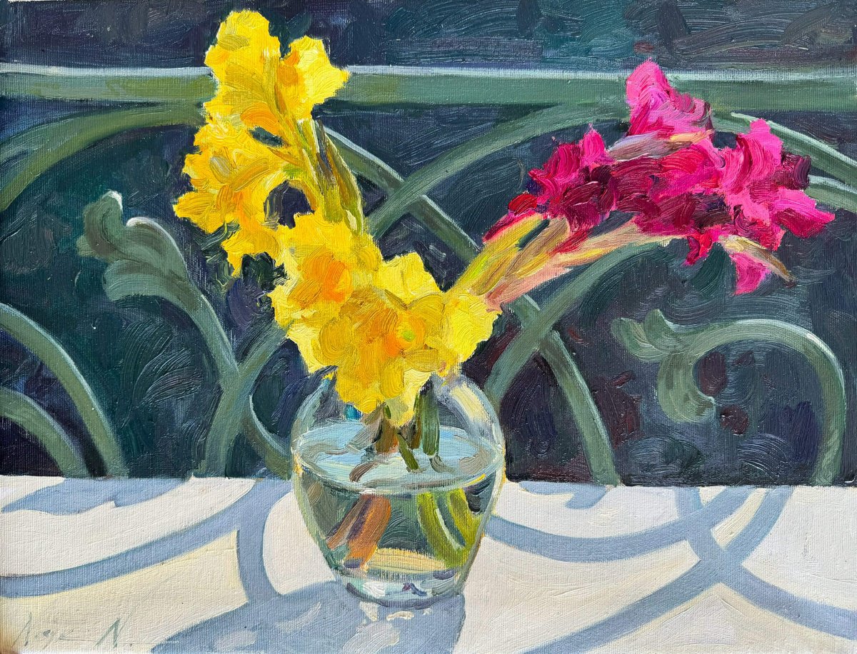 Morning Light with Gladiolus by Nataliia Nosyk