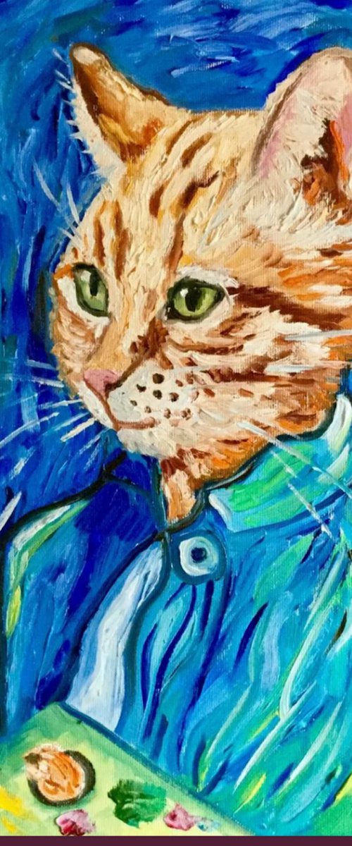 Cat La Vincent Van Gogh by Olga Koval