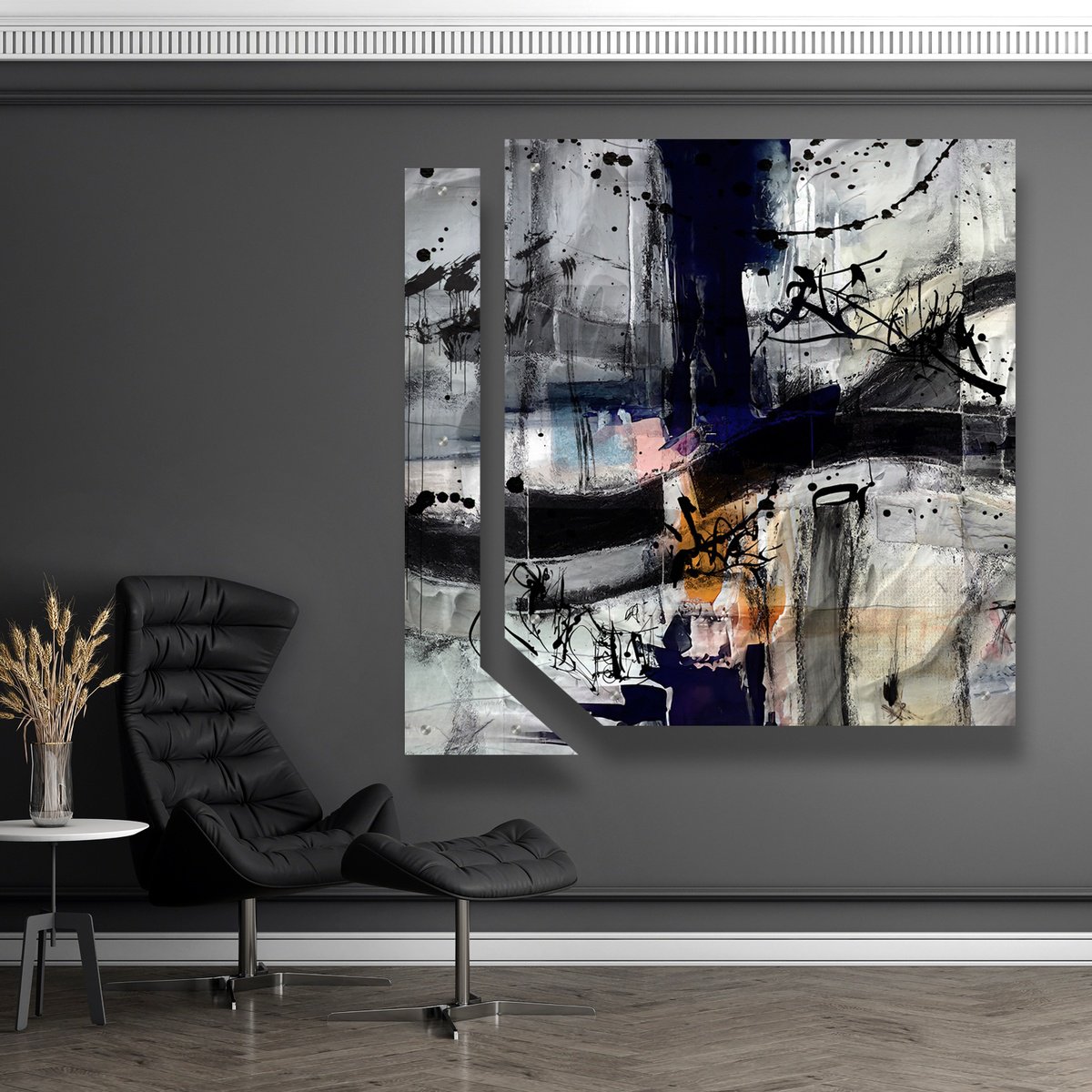 Abstract Print By Lynne Godina-Orme, 49 X 49", Hide And Seek - Diptych, Original Artwork