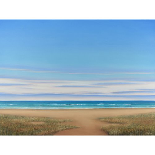 Walk to the Beach - Blue Sky Seascape by Suzanne Vaughan