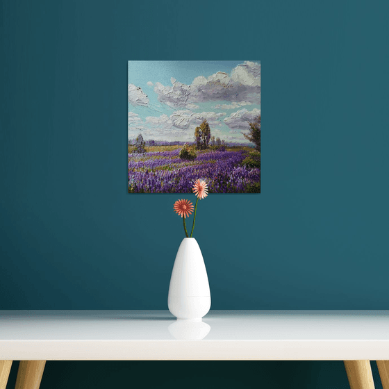Summer landscape with lupines