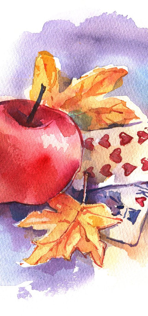 "Signs of Autumn" original watercolor painting by Ksenia Selianko