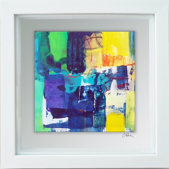 Framed ready to hang original abstract  - colours #17