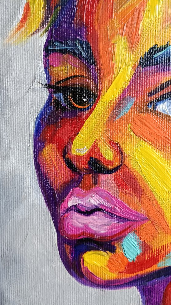Emotions on canvas - portrait, oil painting, woman, face oil painting, girl oil painting, people, woman portrait, woman, woman face, face oil painting