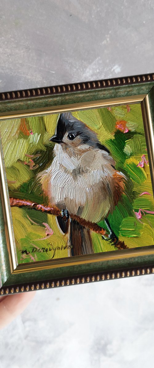 Tufted tit by Nataly Derevyanko