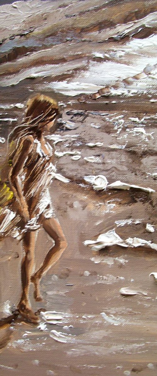" TIME TO GO ... " original painting palette knife GIFT MODERN URBAN ART OFFICE ART DECOR HOME DECOR GIFT IDEA by Monika Luniak