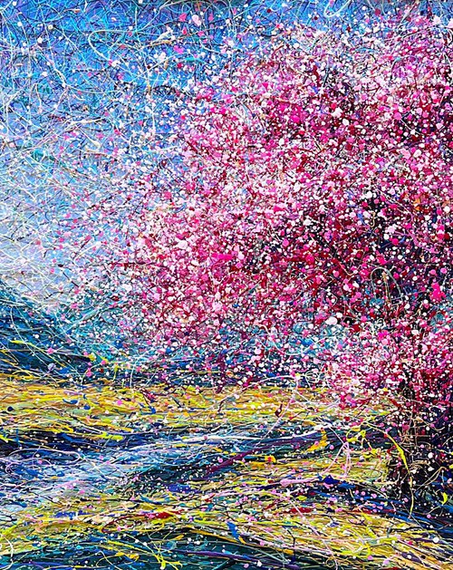 Pink Blossom Sakura - The right way by Nadins ART