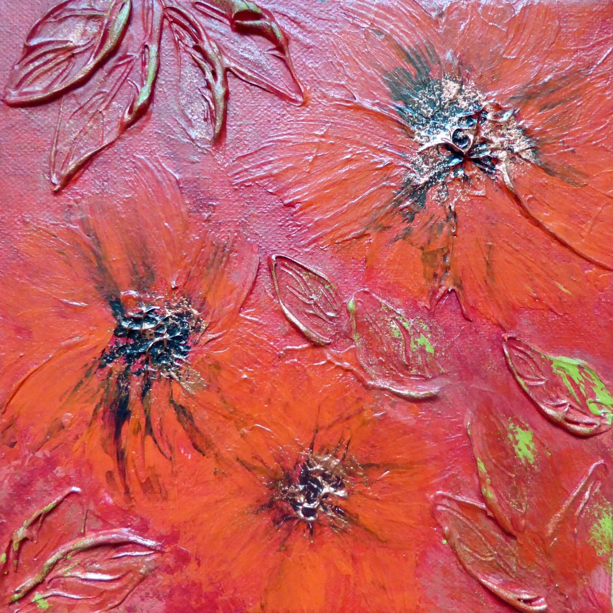 Wild Poppies w/ copper by Elaine Allender