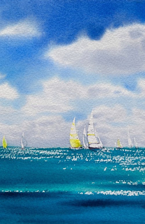Yachts at sea #12 by Eugenia Gorbacheva