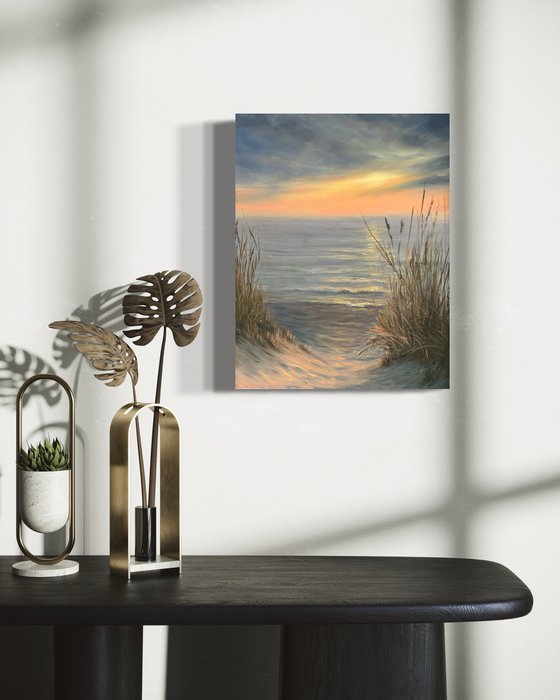 Soothing seascape oil painting