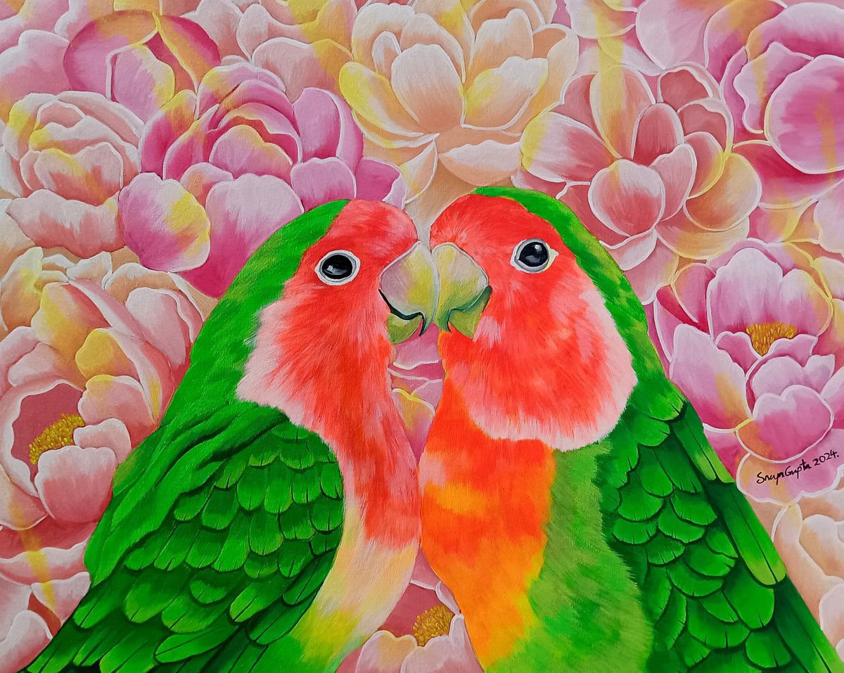 Expressive Animal Acrylic Painting By Sreya Gupta, 30 X 24", Adore, Original Artwork