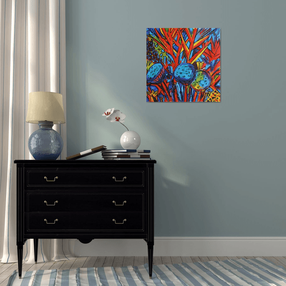 Floral Abstract Composition /  ORIGINAL PAINTING