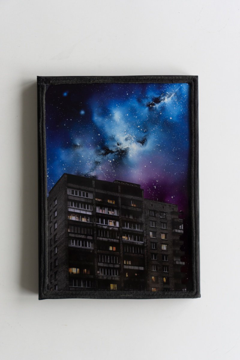 Photorealistic Cityscapes Painting By Lysergic, 1 X 1", Home, Original Artwork