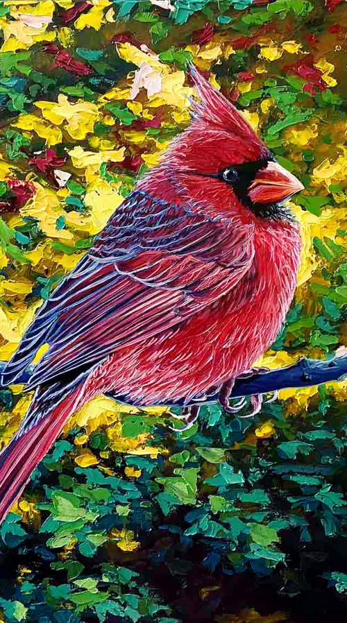 Red Cardinal by Elena Adele Dmitrenko