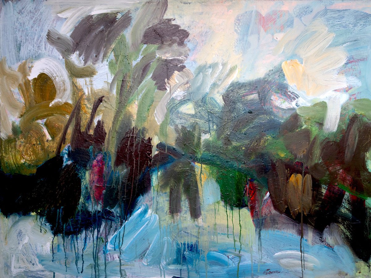  Pond 9 By Elizabeth Anne Fox, 48 X 36, Artwork For Sale On Artfinder