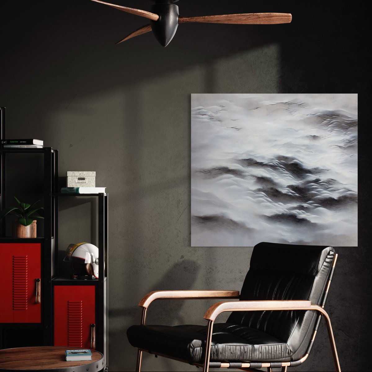 Organic Abstract Acrylic Painting By Francesca Borgo, 48 X 44, Smiling Into Your Eyes, Original Artwork