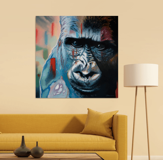 GORILLA | ORIGINAL GEMÄLDE, ÖL AUF LEINWAND