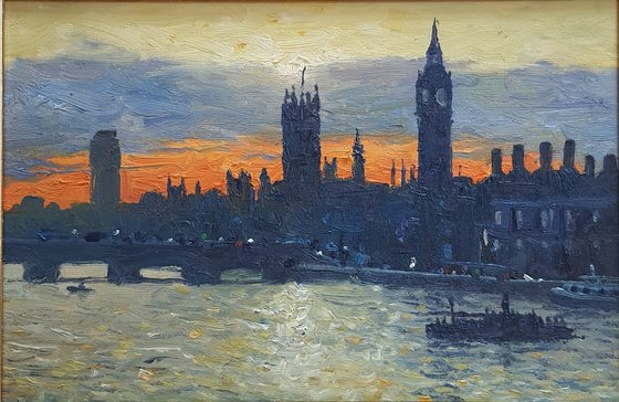 London Parliament at sunset