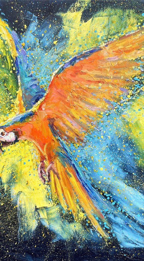 Red parrots" by Evgeny Chernyakovsky