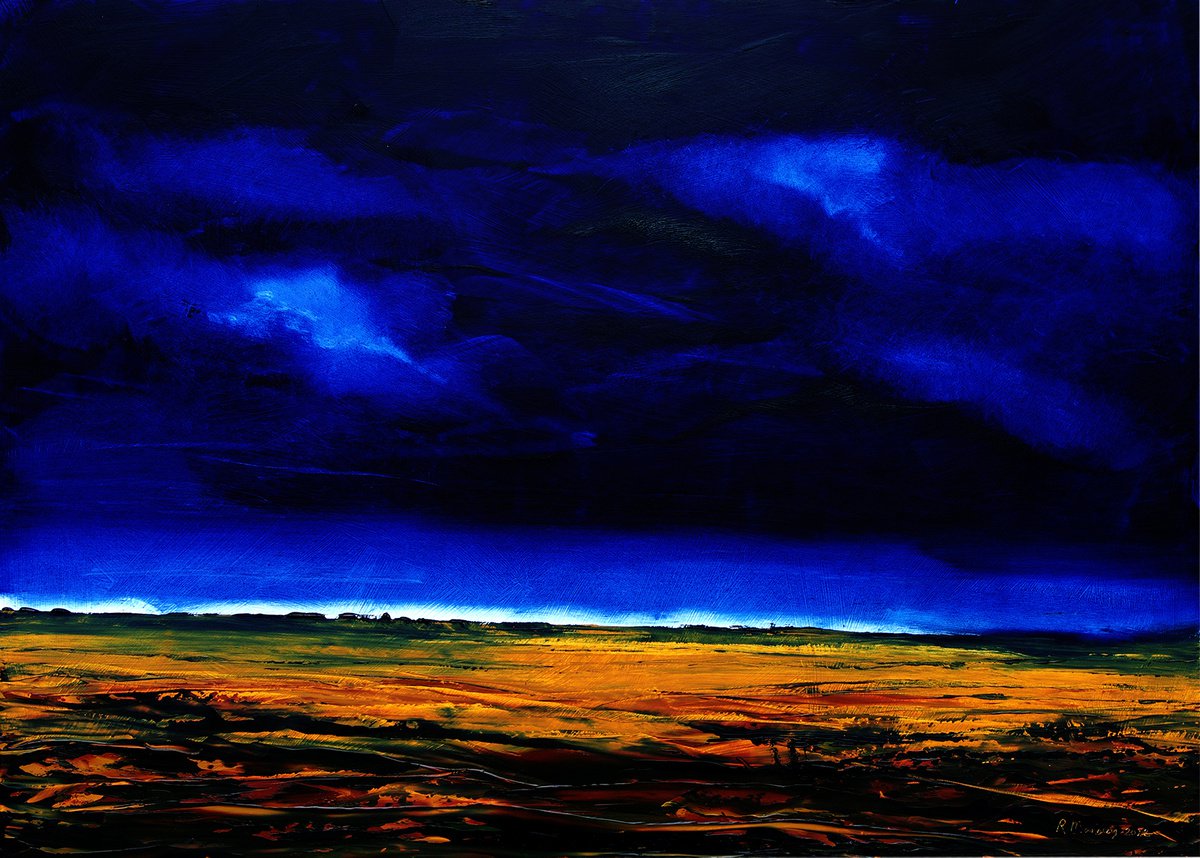 Abstract Landscape Oil Painting By Richard Manning, 33 X 24", Landscape-41, Original Artwork