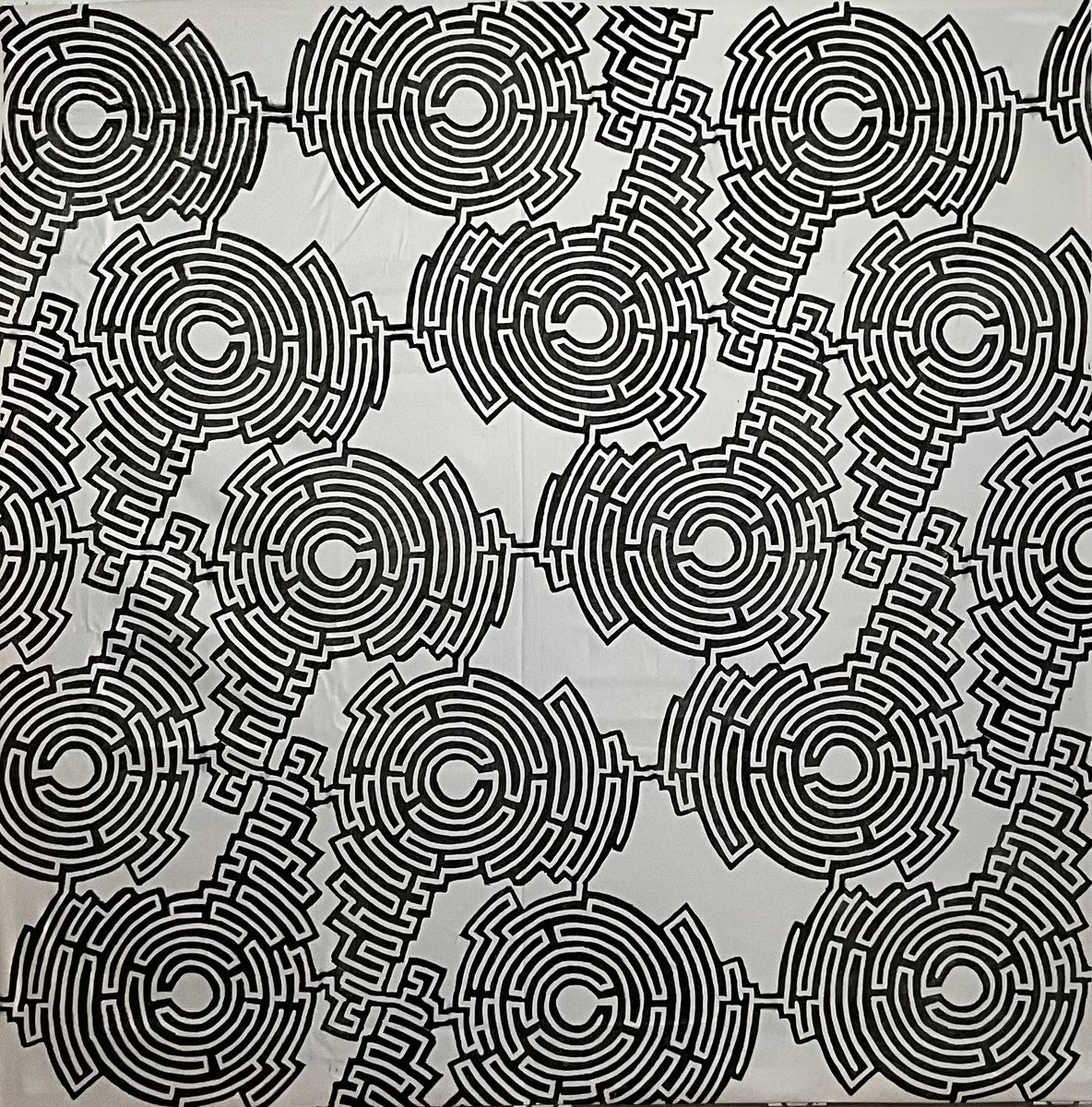 Geometric Linocut , Labyrinth #4 By Michael E. Voss, 45 X 45, Artwork For Sale On Artfinder