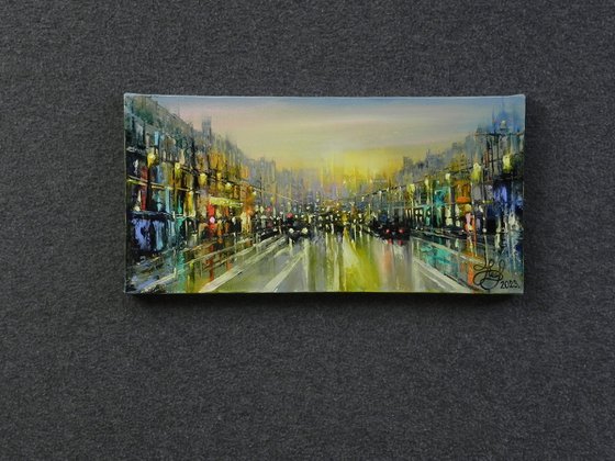 ""City light"" - Original art Framed