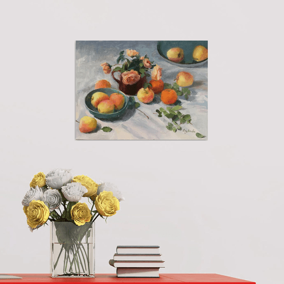 Still Life with Apple and Mandarin