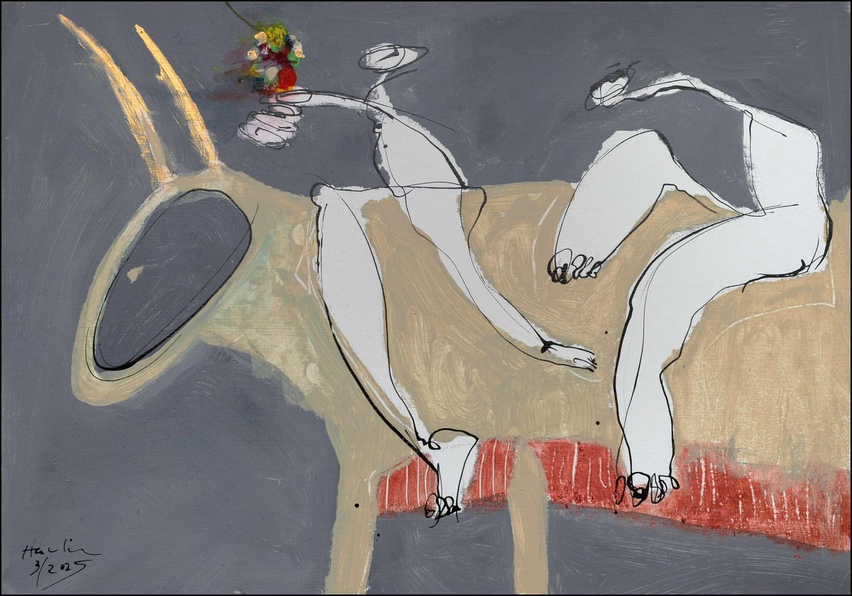 Portrait Acrylic Painting By Jiri Havlik, 20 X 14, Love, Original Artwork