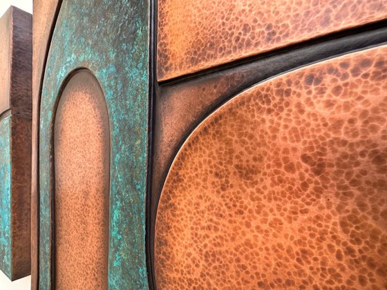 "Intervals " Copper Patina Wall Relief