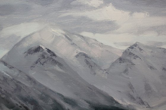 Mountains In silver
