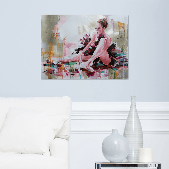 Sweet Surrender-Ballerina Painting on Paper