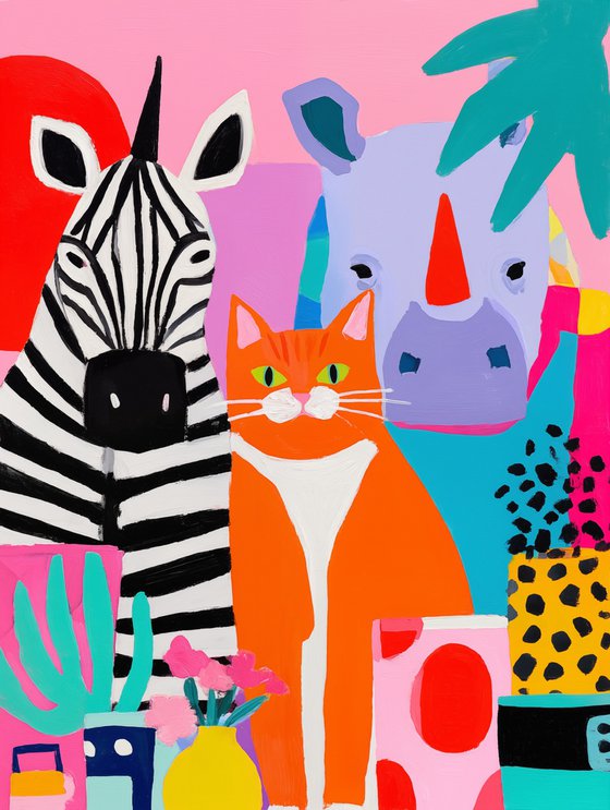 Selfie: Cat, Lion, Rhino