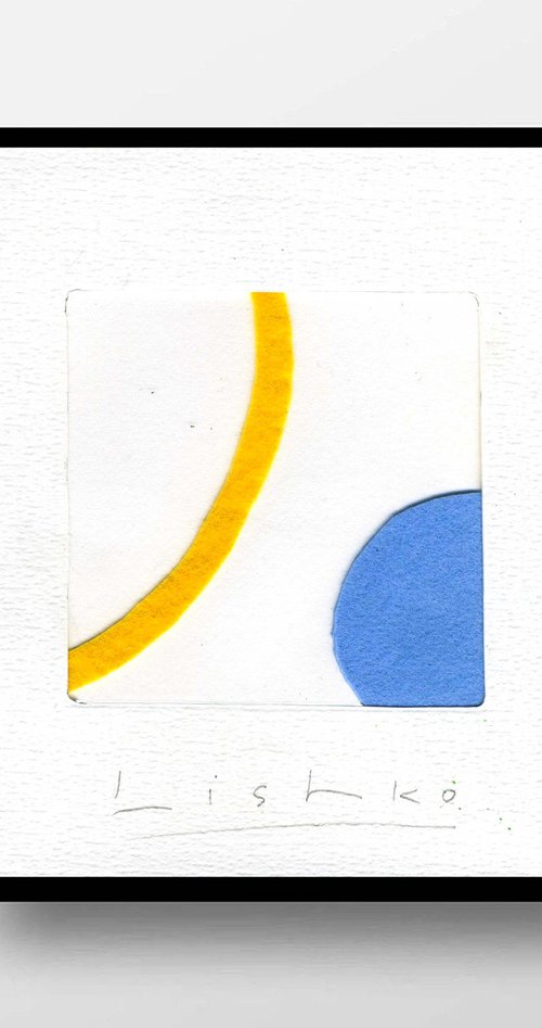 YELLOW AND BLUE 15.5*15 CM / 6,10*5,90 INCH \ by V. Lishko