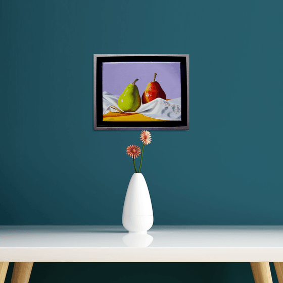 2 pears on fabric