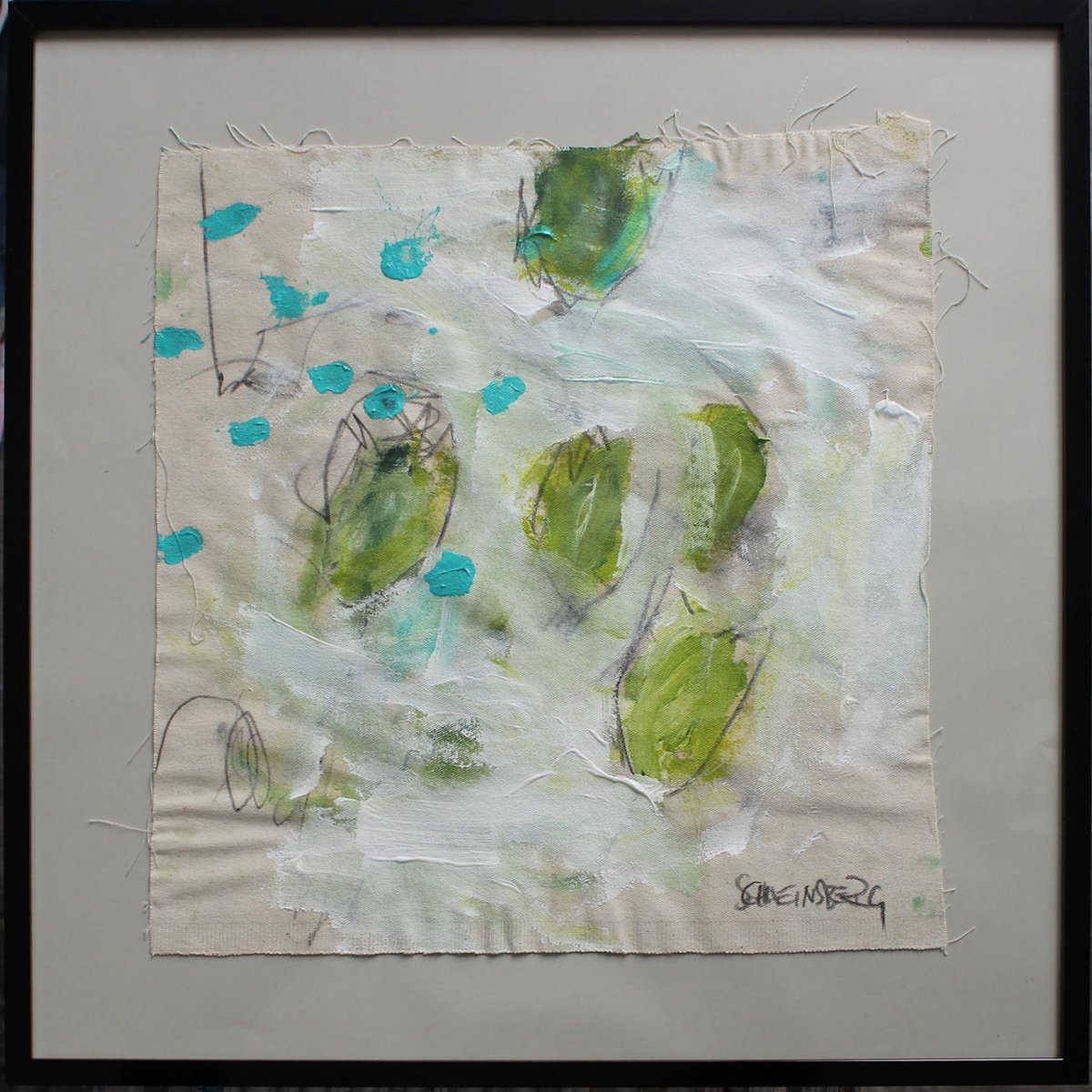 Expressive Abstract Painting By Daniela Schweinsberg, 16 X 16, Snatches Of A Conversation With Art #14, Original Artwork