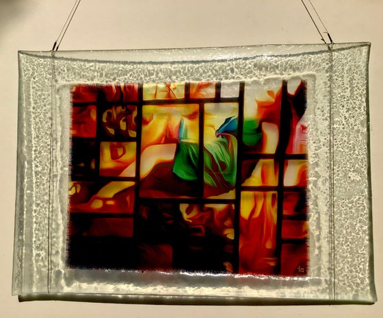 Glass painting on cast glass 2