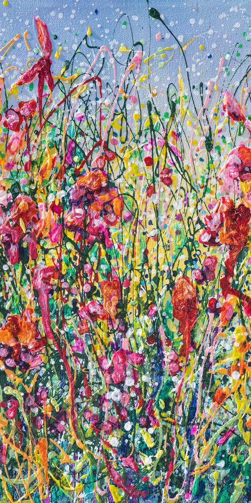 Pollocks Meadow Bloom Original Art by Lena Owens