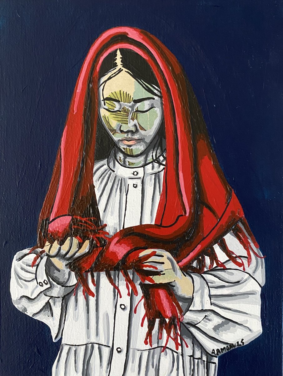 Portrait Collage By Annabelle Amory, 7 X 9, Winter, Original Artwork