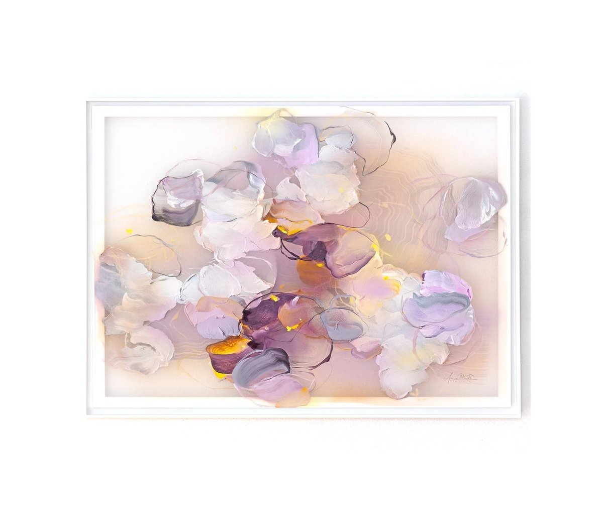 Abstract Acrylic Painting By Anna Maiko, 41 X 35, Light Lily Breeze, Original Artwork