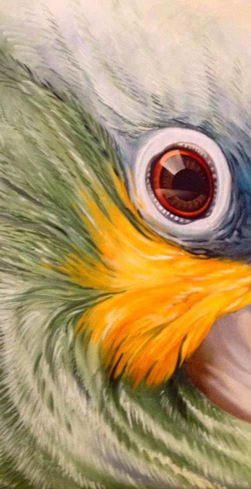 yellow stain - original oil on canvas- 46 x 55 cm (18' x 22') by Valentina Toma' aka Zoe Chigi