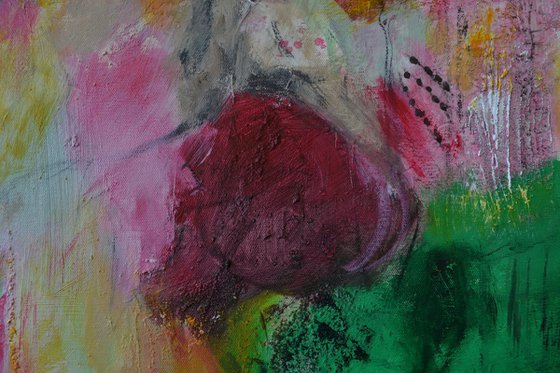 Pentecost - large vibrant abstract mixed media painting