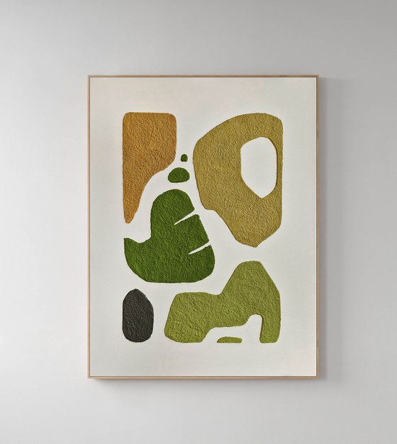 "Spring Bay 6" Textured green abstract art